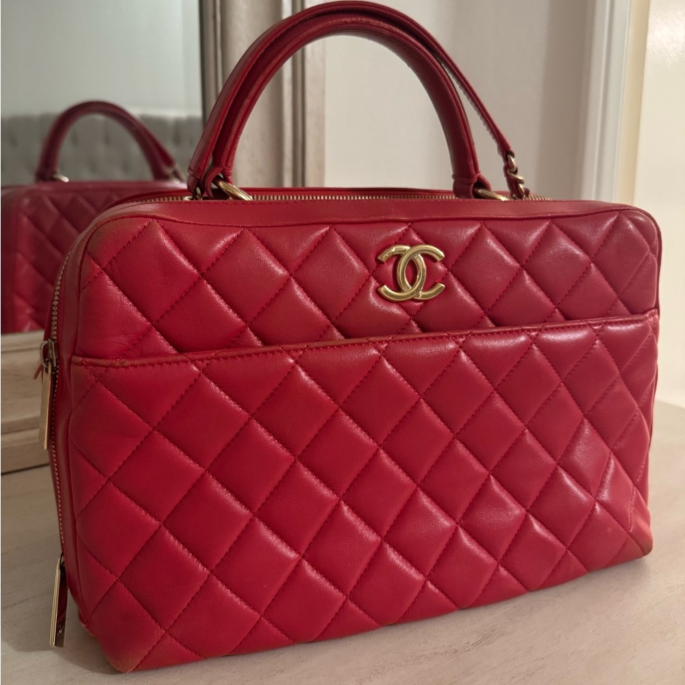 Chanel Red Quilted Satchel